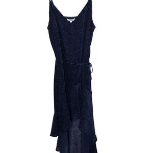 NWT BB Dakota Navy Leopard Textured Hi Low Dress